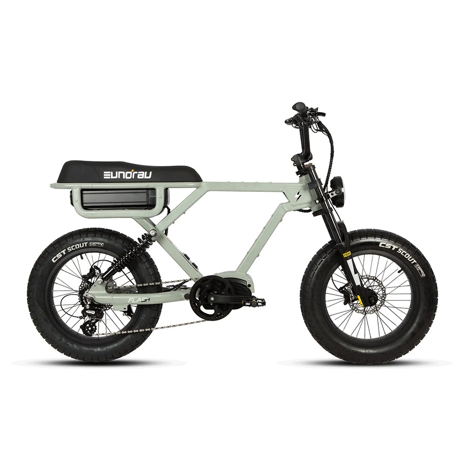 Eunorau Flash e-bike with suspension, side view