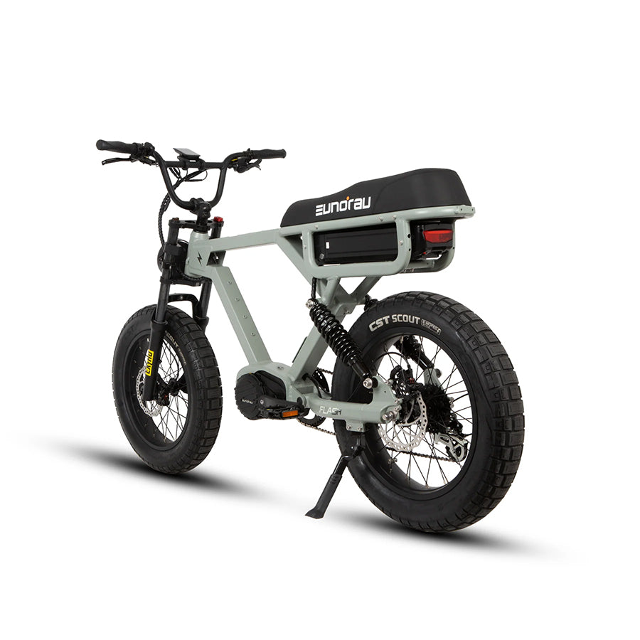 Gray Eunorau Flash e-bike rear angle
