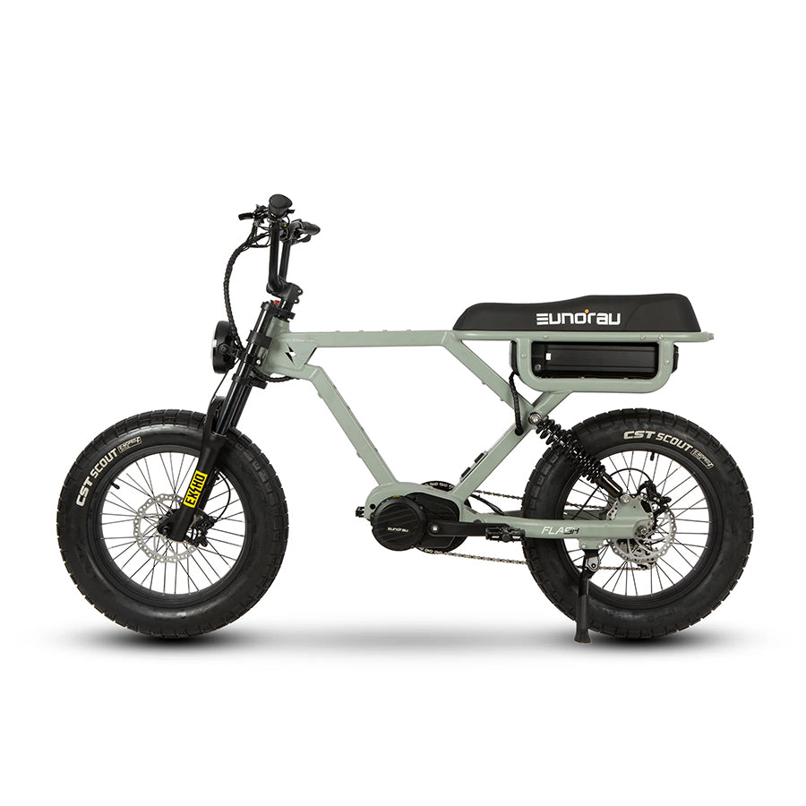 Eunorau Flash e-bike with suspension, side profile