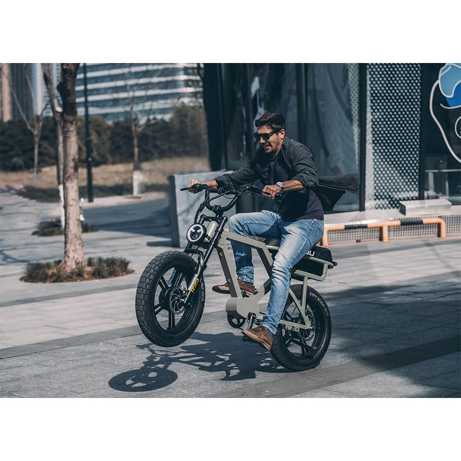 Person performing stunt on Eunorau Flash e-bike