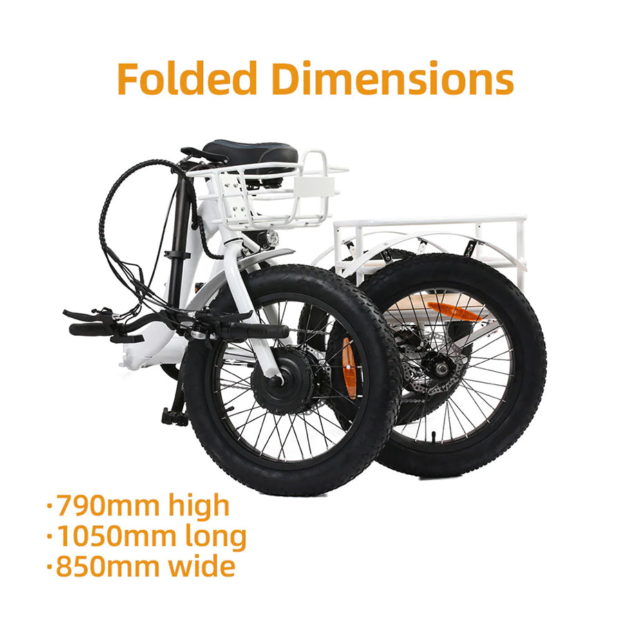 Eunorau New-Trike 2.0 - E-Bike Tricycle - Top Speed 20mph - 500w