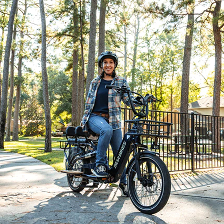 Smiling person on the bike