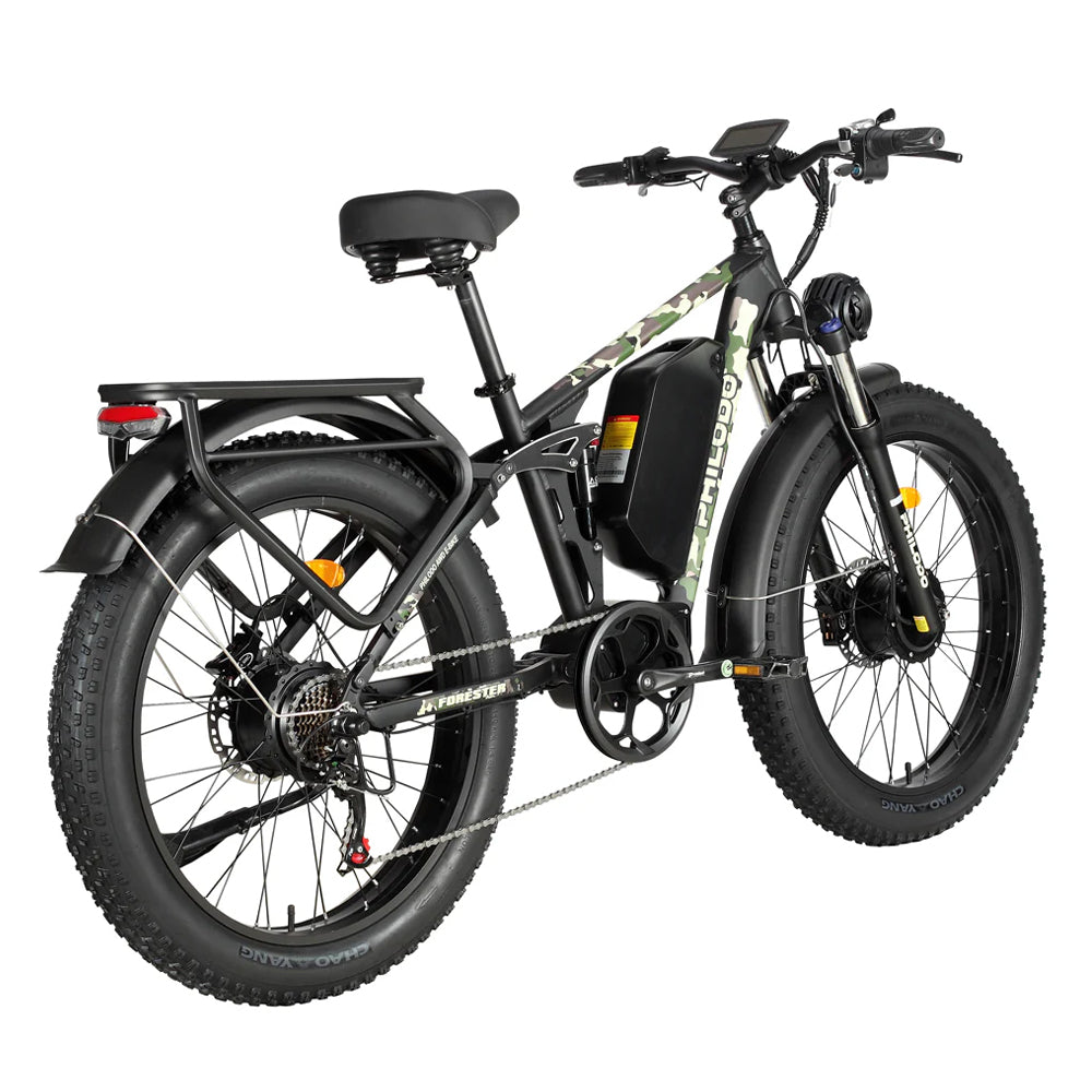 Philodo Forester - 60V Dual Motor Electric Bike Full Suspension - Top Speed 45mph - 4000W