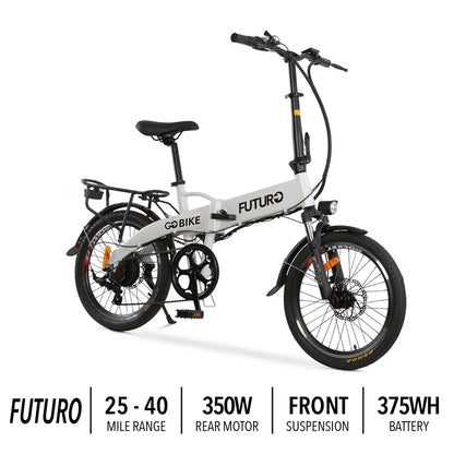 GOBIKE Futuro - Foldable Lightweight Electric Bike - Top Speed 22mph - 375W