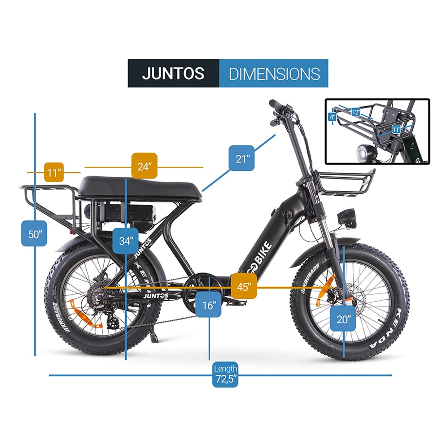 GOBike Juntos - Foldable Step-Through Lightweight Electric Bike - Top Speed 25mph - 750W