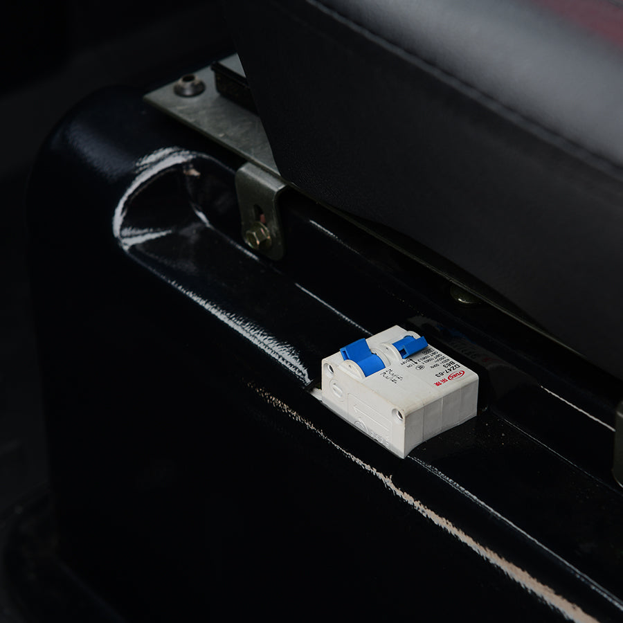 Close-up of electric component inside vehicle