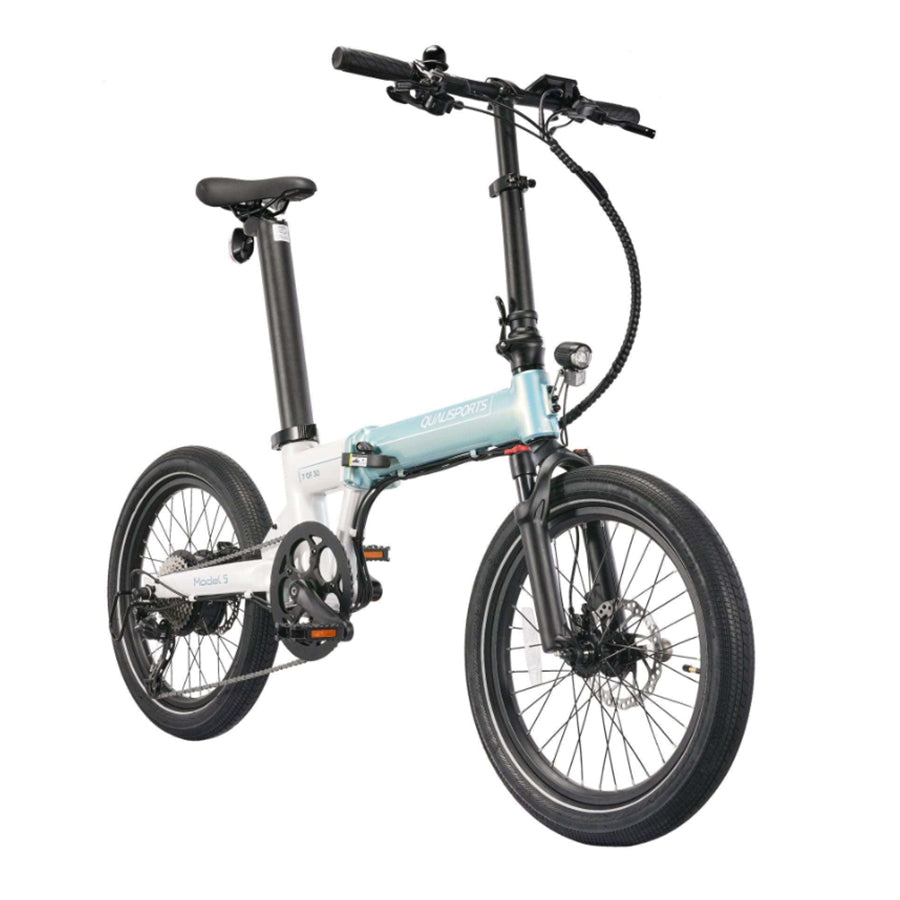 Side view of Qualisports Model 5 Folding E-Bike