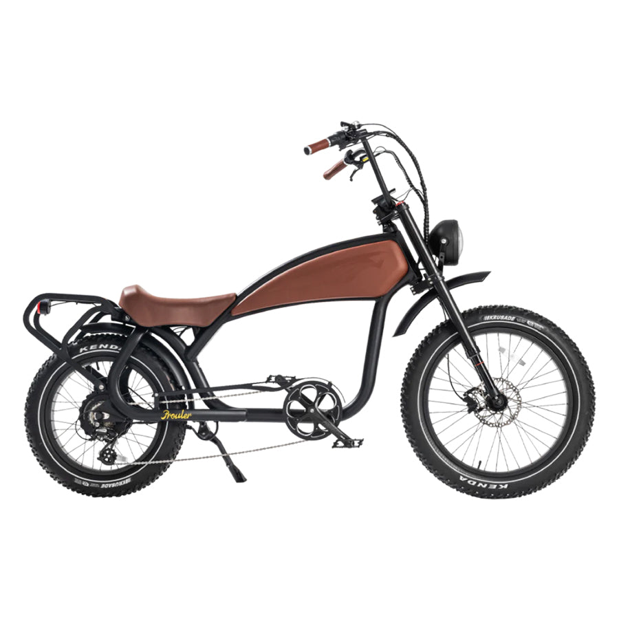 Revi Bikes Prowler, 1000W fat tire electric bike, right-facing with kickstand.