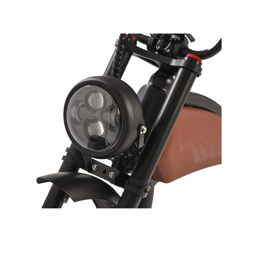 Close-up of the front light