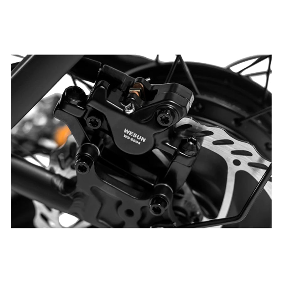 Close-up of the braking system