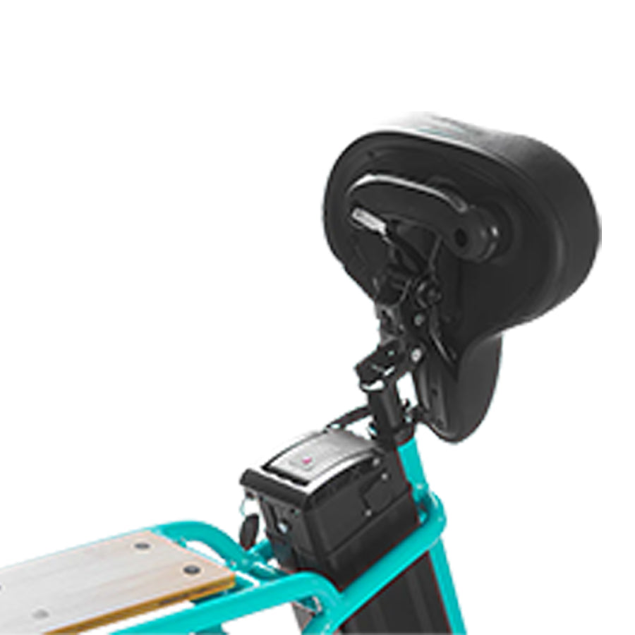 Saddle and battery compartment