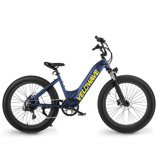 Velowave Rover - Step-Through All-Terrain Fat Tire Electric Bike - Top Speed 28mph - 750W