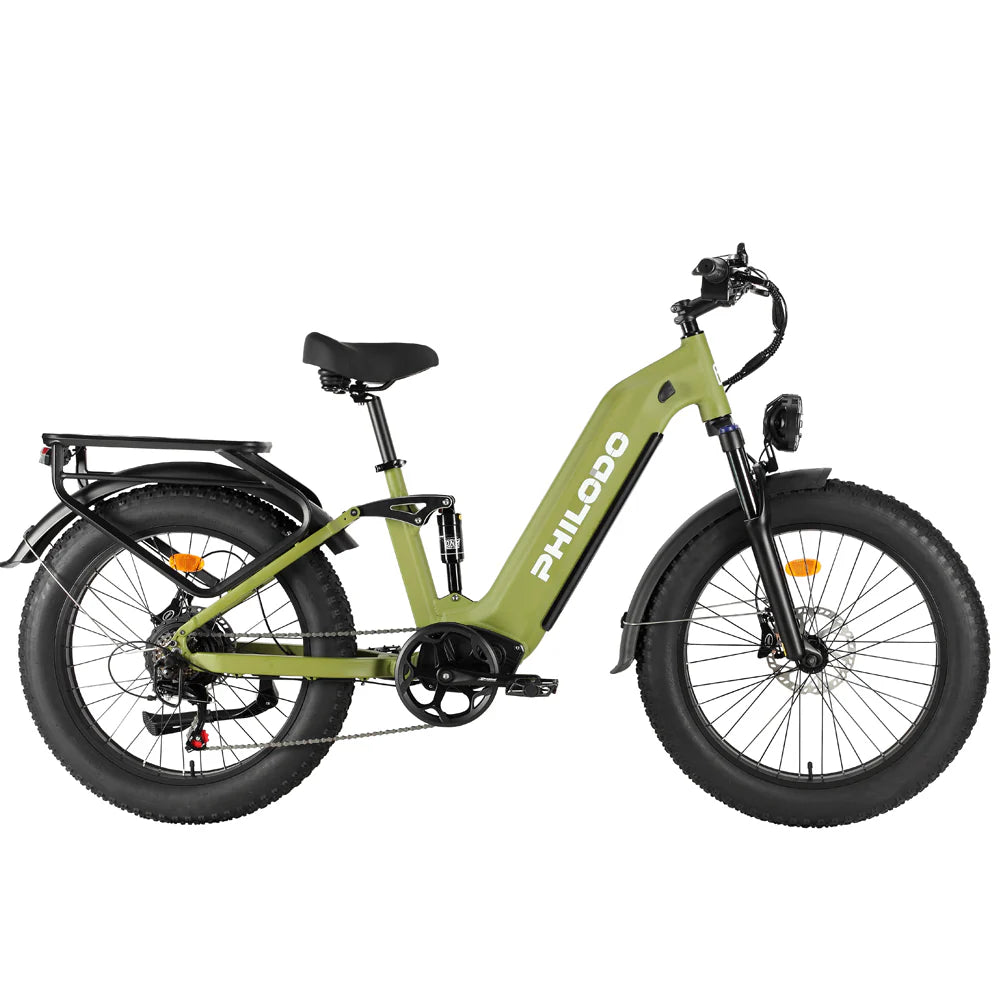 motorized bicycle electric bike PHILODO FALCON 60V Step-Thru Dual MotorElectric Bike Full Suspension