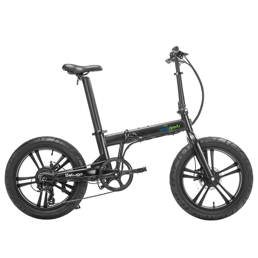 Qualisports Beluga STD/Plus - Premium Folding E-Bike with Hub Motor - Top Speed 20mph - 500W