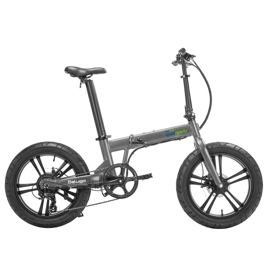 Qualisports Beluga - Fat Tire Folding E-Bike with Hub Motor - Top Speed 20mph - 500W