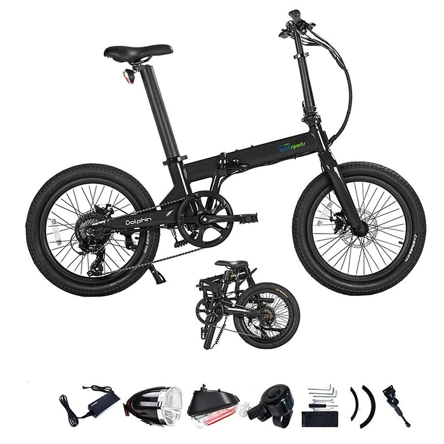 Qualisports Dolphin Electric Folding Bike – 350W - Electric Whispering