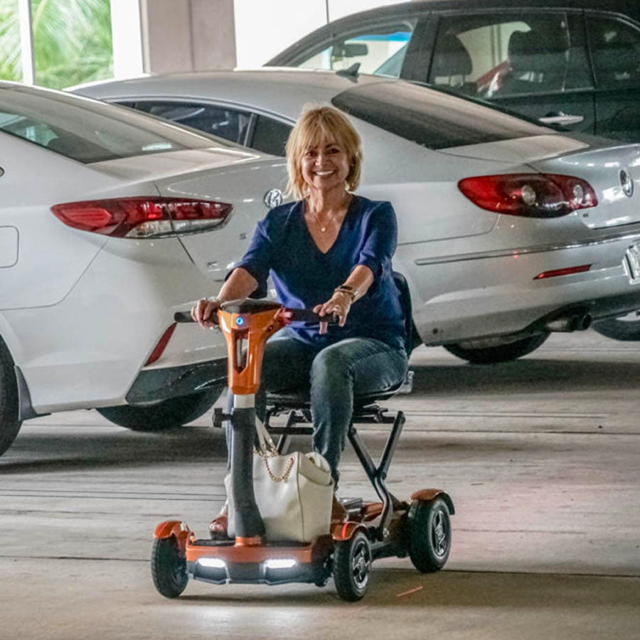 EV Rider TeQno - 4-Wheel Portable Foldable Electric Mobility Scooter - Top Speed 6mph - 270W