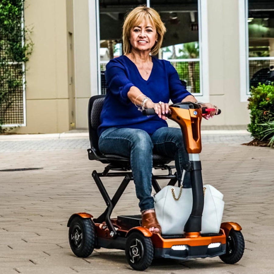 EV Rider TeQno - 4-Wheel Portable Foldable Electric Mobility Scooter - Top Speed 6mph - 270W