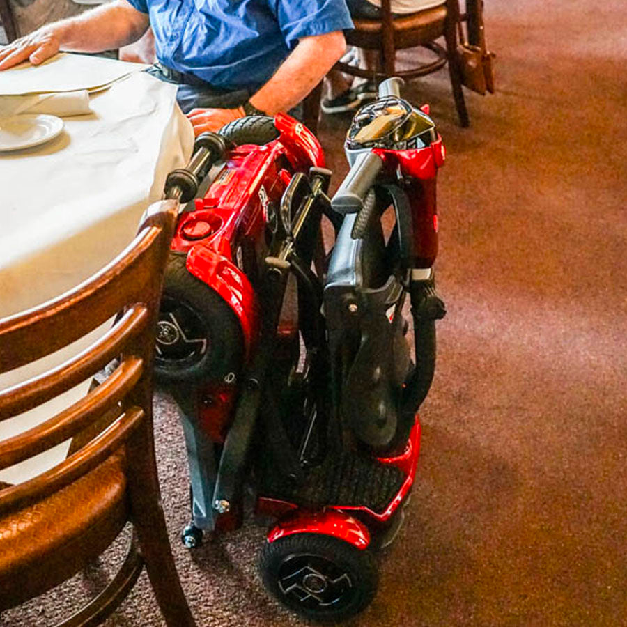 EV Rider TeQno - 4-Wheel Portable Foldable Electric Mobility Scooter - Top Speed 6mph - 270W