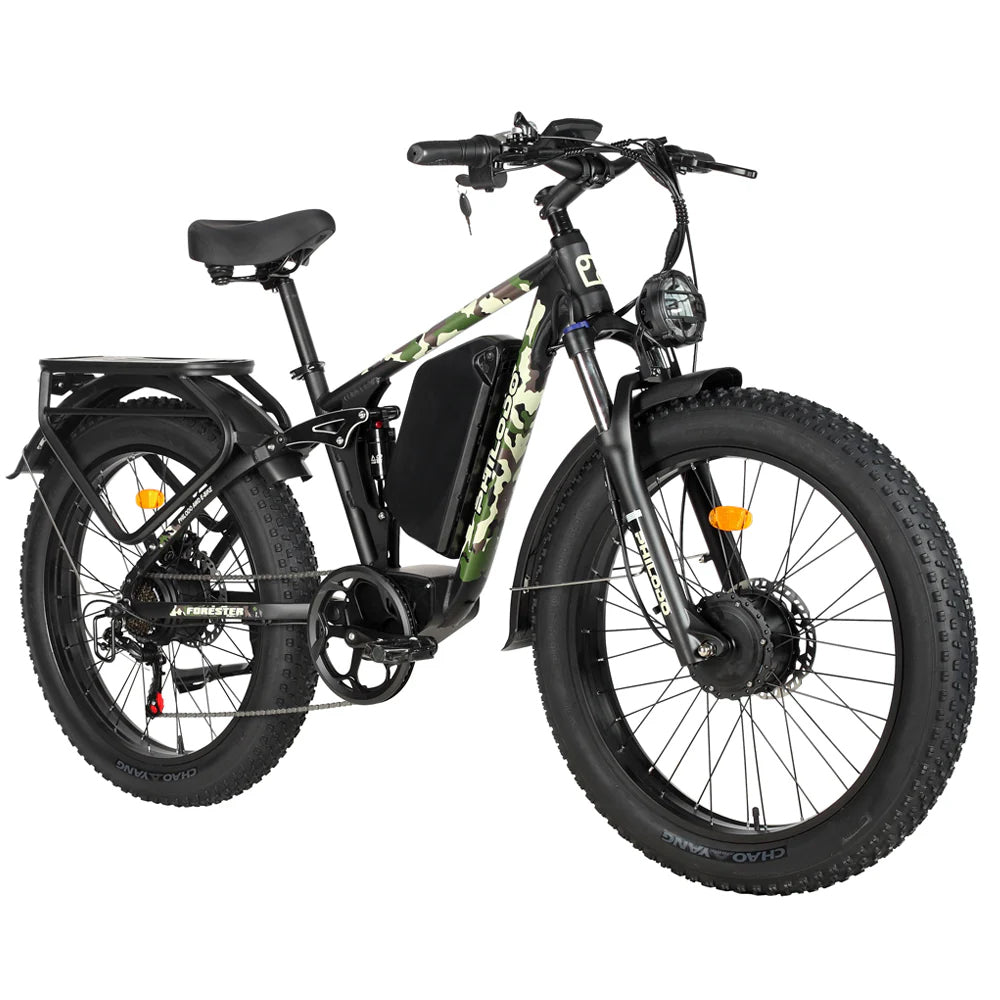 Philodo Forester - 60V Dual Motor Electric Bike Full Suspension - Top Speed 45mph - 4000W