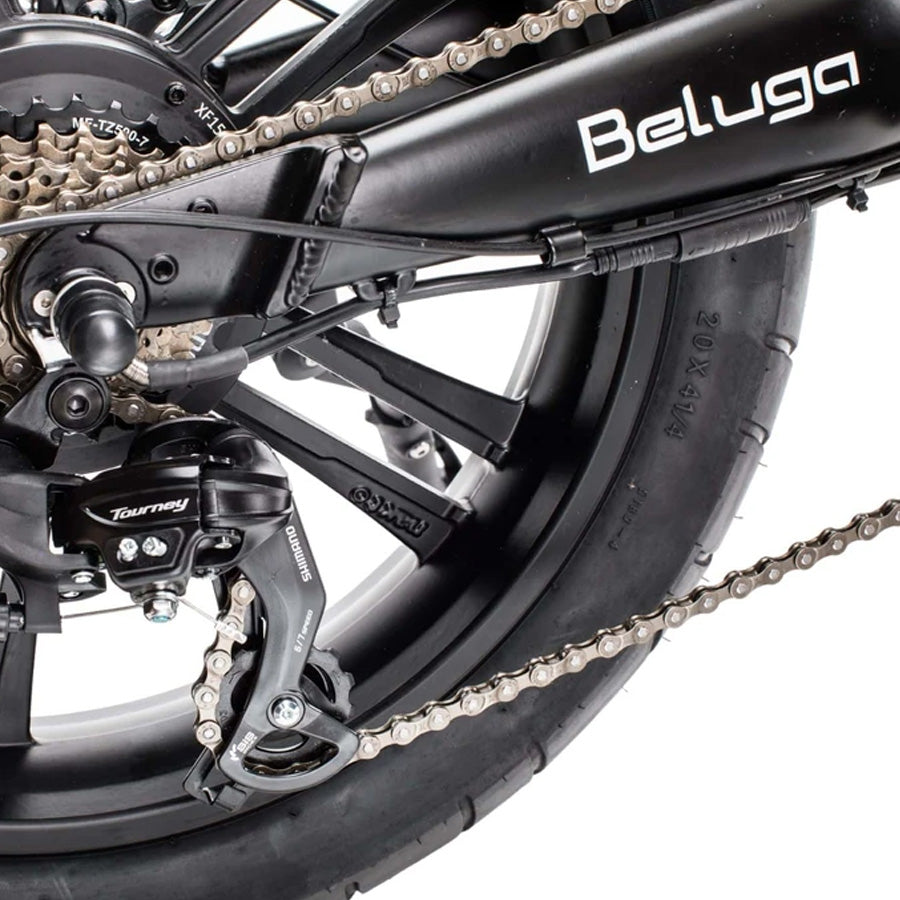 Qualisports Beluga - Fat Tire Folding E-Bike with Hub Motor - Top