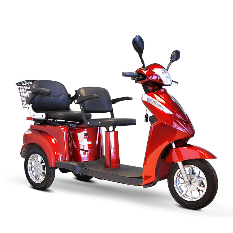 E-Wheels EW-66 3-Wheel Two-Seater Electric Mobility Scooter - 700W - Electric Whispering