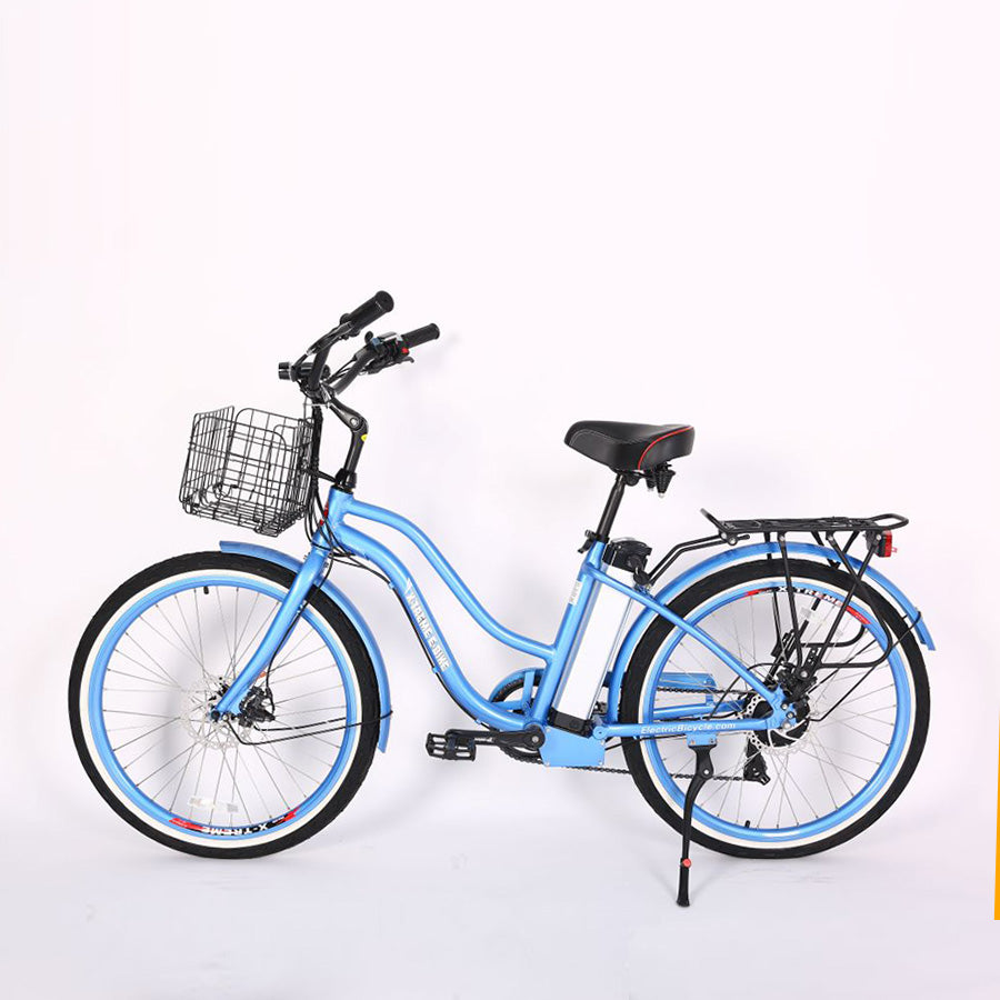 XTreme Malibu Elite 24 Volt Beach Cruiser Step Through Electric Bicycle - 300W, Electric bikes, mobility scooters