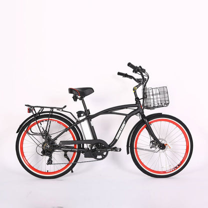 XTreme Newport Elite (Men's Style) - 24-Volt Beach Cruiser Electric Bicycle - Top Speed 20mph - 300W